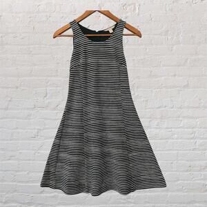 Banana Republic Navy White Striped Sleeveless Fit & Flare Zipper‎ Dress 00P